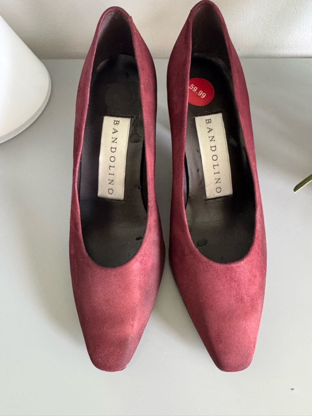 Bandolino Burgundy Suede Pointed-Toe Pumps